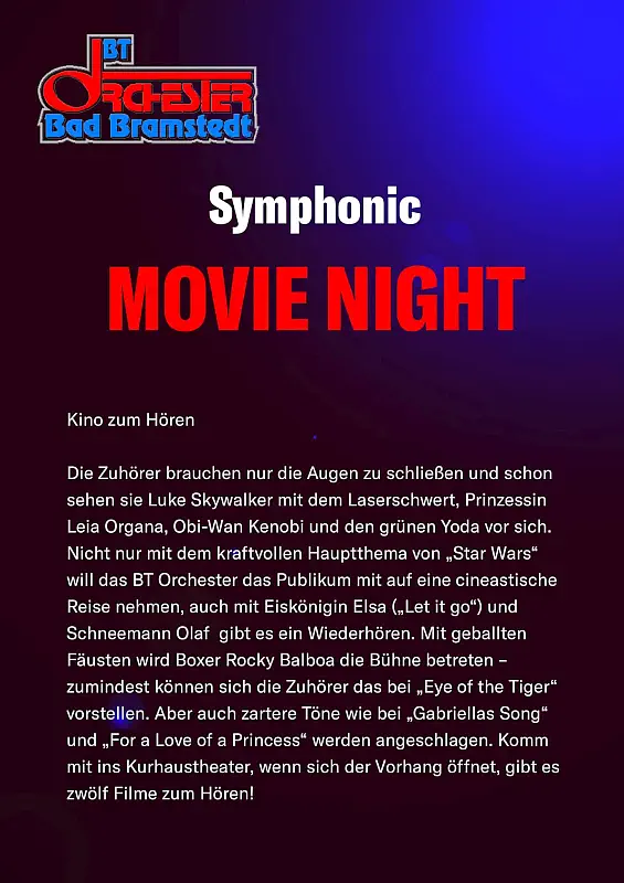 Symphonic Movie Night 20. Mai 2023